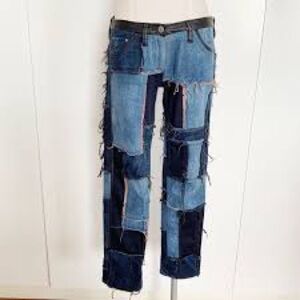 Authentic Isabel Marant Eric Leather Trimmed Patchwork Skinny Denim Jeans